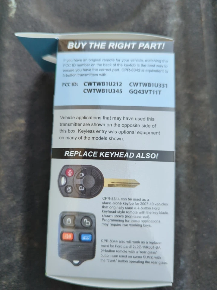 Remotes Unlimited CPR-8344 Battery Included Fast Free Shipping! Ford '98-'14 Foto 2 de 4