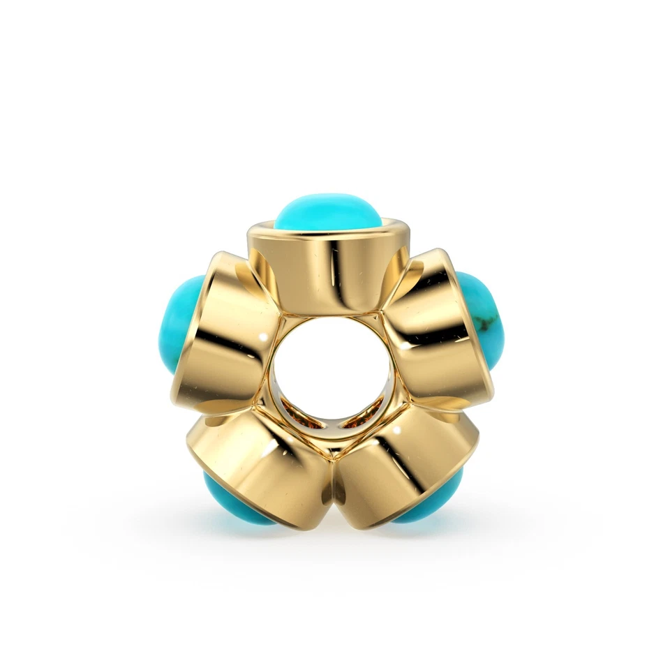 睡美人绿松石纯金珠间隔发现 14k 绿松石间隔 — 第 4/4 张图片