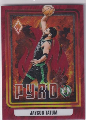 2023-24 Panini NBA Phoenix No. 11 Jayson Tatum Pyro Red Prizm 122/125