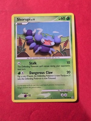 2008 Pokemon D and P Stormfront #73 Skorupi, C, NF/H, cd23