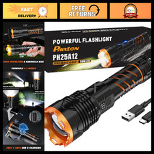 High Lumens Rechargeable Flashlight 100000, 50W LED, 15H Battery Life, USB-C, 3