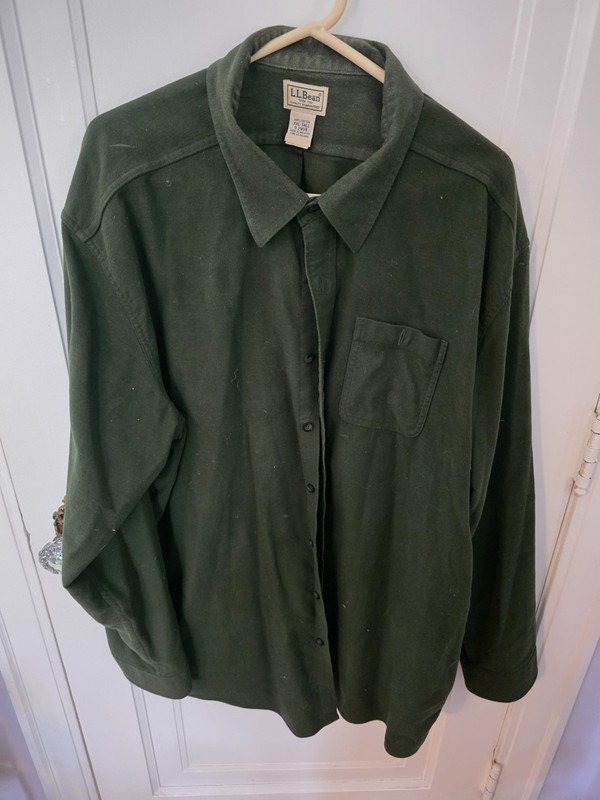 LL Bean - Mens XXL-TALL - 100% Cotton Midweight Flannel Shirt - Forest Green