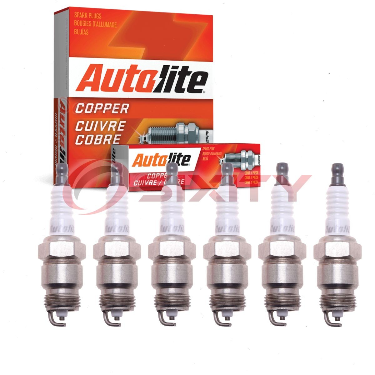 6 pc Autolite Copper Core Spark Plugs for 1969-1983 Ford E-100 Econoline mh