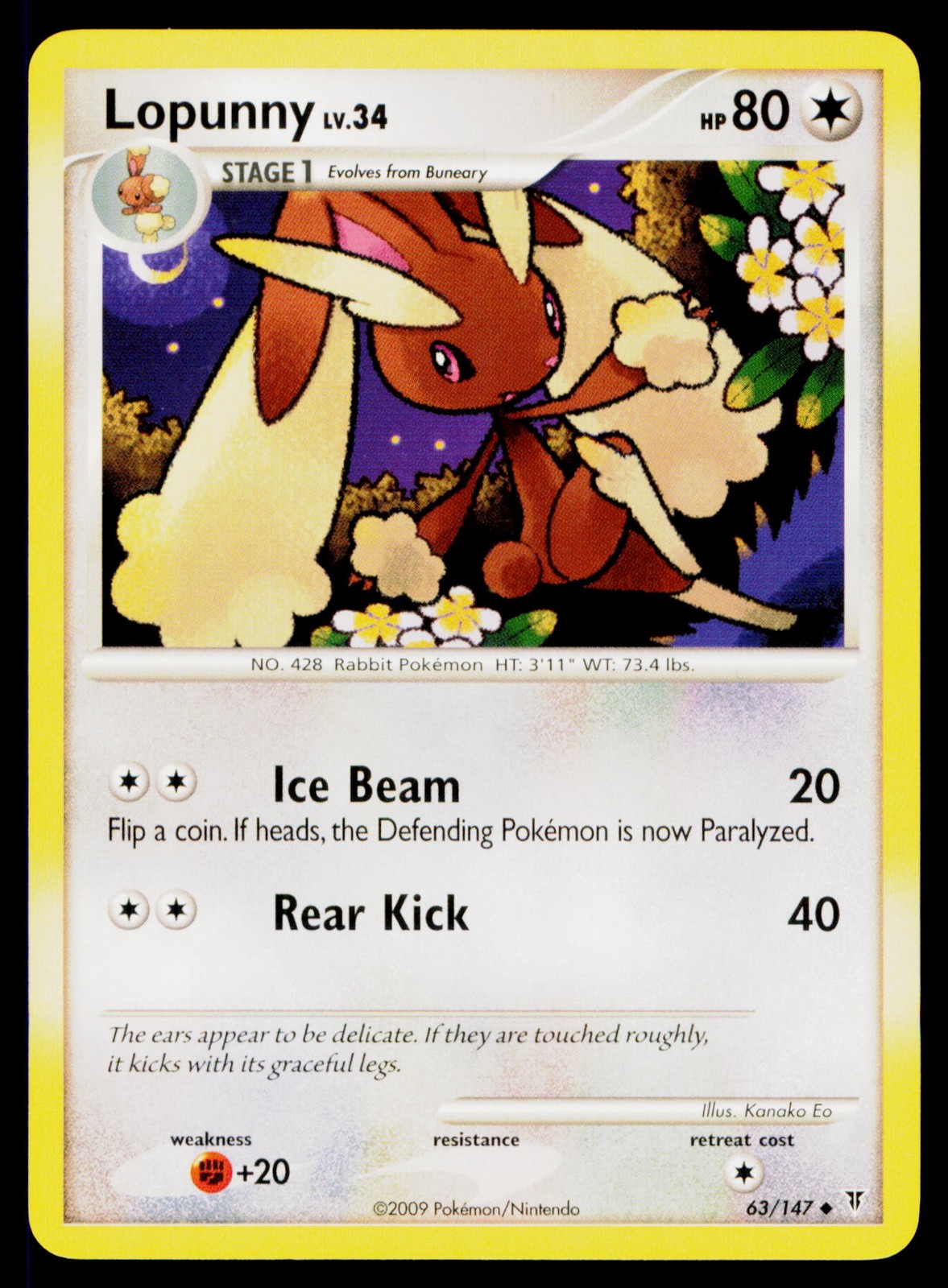 Lopunny - Normal 63 Uncommon Pokemon Supreme Victors NM