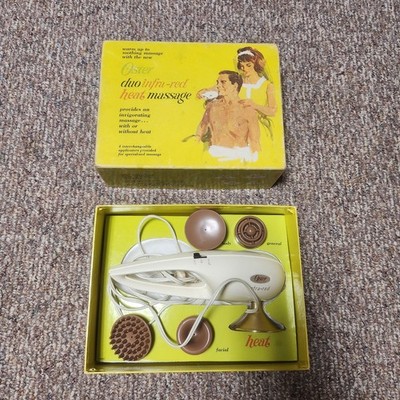 Oster Duo Infra Red Heat Massager 207-01 w/ Box, Manual & Attachments tested