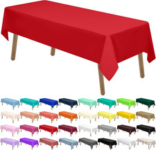 Red Plastic Tablecloths - 2 Pack Disposable Table Covers 54 x 108 Inch Bridal Sh