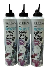 3 loreal air dry it ruffled body mousse strong hold 8.3oz no cap scuff/dented