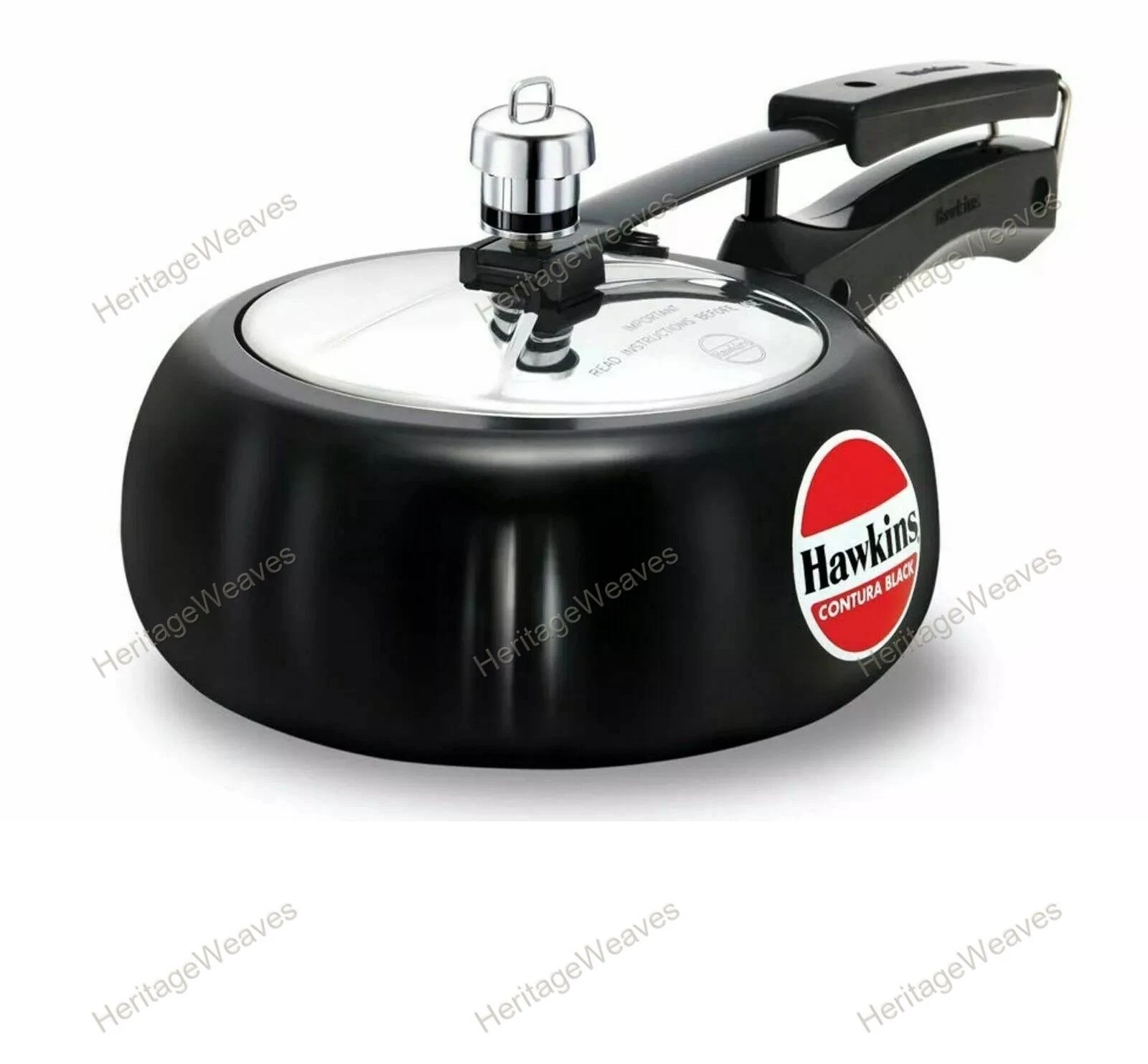 Hawkins Pressure Cooker 2 Liters Contura Hard Anodised Aluminium Black
