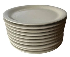 Set of 10 Carlisle Durus 9" Plate Beige Tan Plastic EXCELLENT Cafeteria Lunch