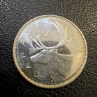 1966 Canada 25 Cents Quarter, .800 Silver Coin Ka117