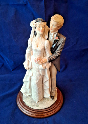 1987 Bride & Groom Figurine -- Made By A Belcari -- Dear Studio Italy