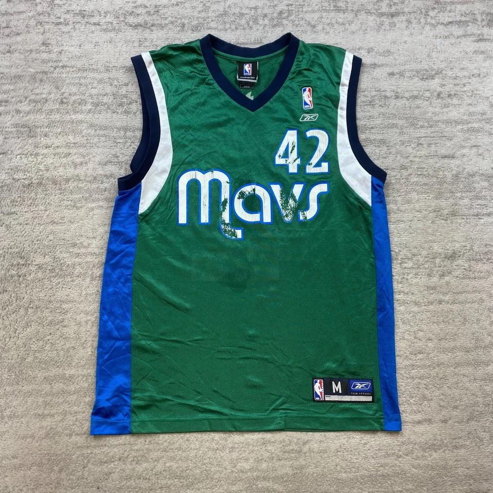 Винтажная футболка Jerry Stackhouse Dallas Mavericks средний размер зеленая синяя No42 баскетбол - Изображение 2 из 4