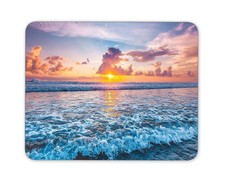 Office Mouse Pad Ocean Sunset Anti-Slip Natural Rubber Square Gaming Accessory