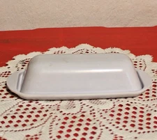 White Melamine Butter Dish with Lid Single Stick Vintage (1123)