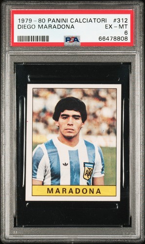 PSA 6 Diego Maradona 1979 Panini Calciatori #312 Rookie Card