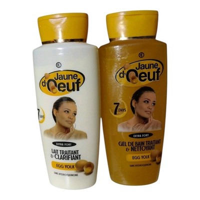 Jaune d'Oeuf Extra Fort Egg Yolk Skin Care Set Clarifying Milk + Bath Gel