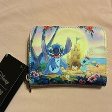 Loungefly Disney Lilo & Stitch Beach Scene Small Wallet Multicolor Pattern
