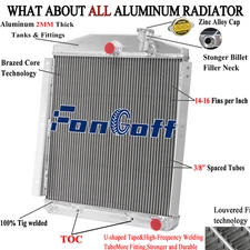 3 Row Aluminum Radiator For 1948-1954 51 Chevy/GMC 3100 3600 3800 3900 Truck V8