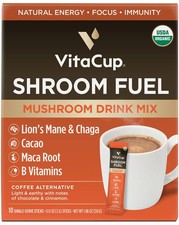 VitaCup Shroom Fuel, Mushroom Based Instant Coffee 10 Count (Pack of 1)