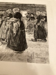 1893 Etching Copywright G. Barrie-WORLD COLUMBIAN EXPO-MAX LIEBERMANN-FLAX BARN