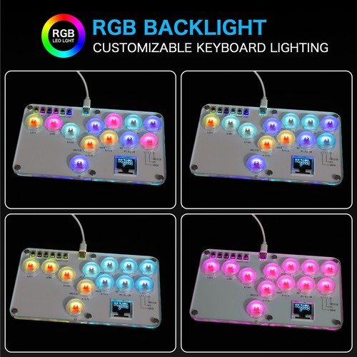 Fighting Stick Controller, Farbenfrohes RGB-Licht, Kampfspiel, Arcad3938 - Afbeelding 3 van 6