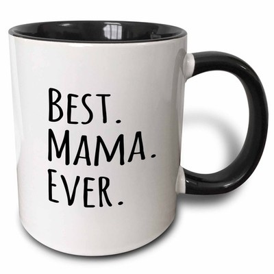 3dRose Best Mama Ever Mug   Black Ceramic, 11oz, Gift for Moms