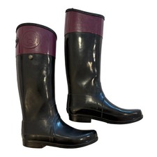 Hunter women Tall Navy Blue Purple Rain Boots Size 7