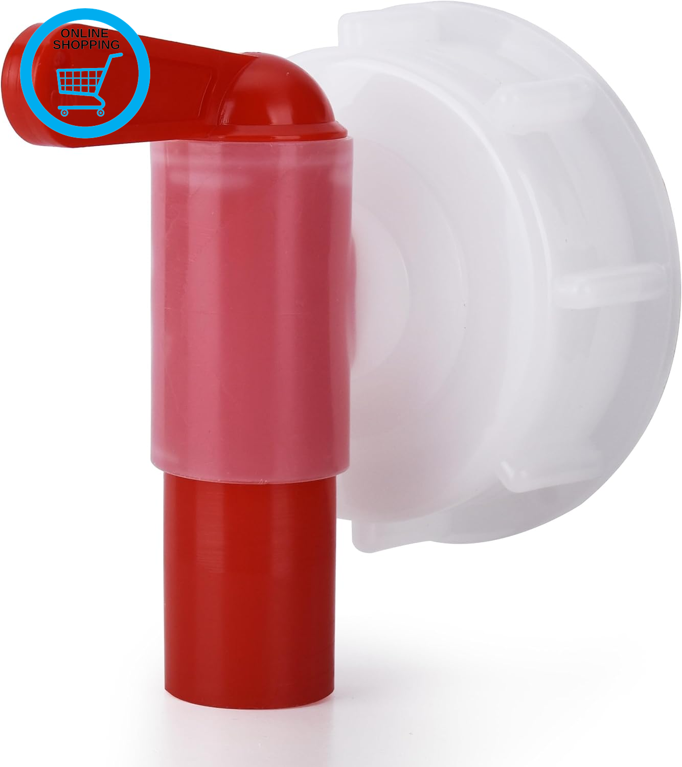 Dosing Tap DIN61 – Flow Tap/Dosing Tap for 15 to 60 L Canisters, White/Red (DIN