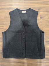 Filson Mackinaw Cruiser Vest Charcoal Virgin Wool Made in USA Men's XL 49/50