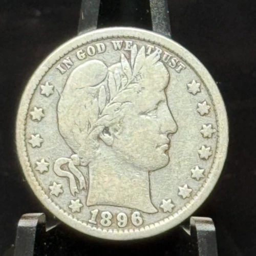 1896-O US Barber Quarter 25C Silver Coin