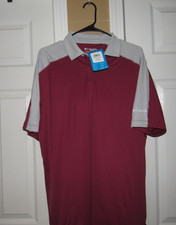NWT New COLUMBIA Men's Large Omni Wick Bracket Golf Polo Shirt Burgundy Gray S/S