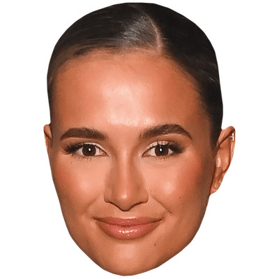 Molly-Mae Hague (Hair Up) Celebrity Mask, Flat Card Face, Fancy Dress Mask