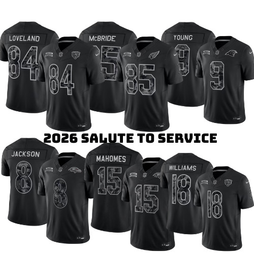 New 2026 Salute to Service black Stitched Jersey All Teams Size S-5XL