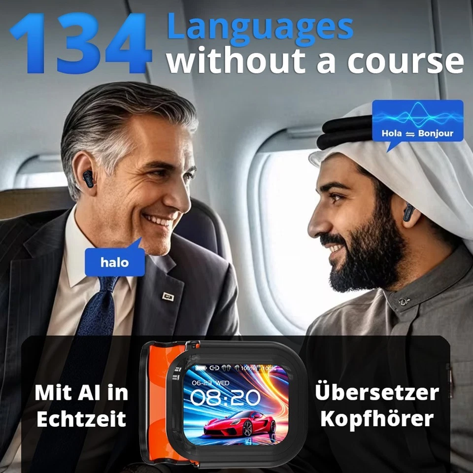 144 Sprachen AI Übersetzer Echtzeit Übersetzer Kopfhörer live Übersetzungsgerät - Bild 2 von 4