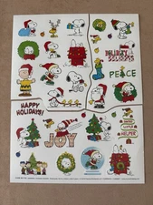 Charles Schulz Peanuts Snoopy Christmas Winter Noel Sticker Sheet Large Format