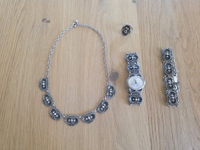 Bergland Trachtenschmuck Set 835er Silber filligran