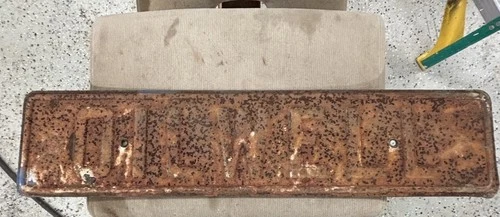 Vintage Pumping Unit Pump jack  “Oilwell” Lease Sign Oil Well Rig Metal Embossed