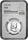 1960 50C Proof Silver Franklin Half Dollar NGC Graded PF 69 in New Holder