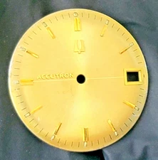 PB1A4: Bulova Accutron 218 Dial Gold Sunburst w/ Date Window Vintage