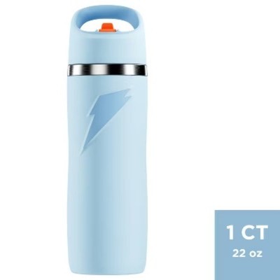 Gatorade 22oz Stainless Steel Water Bottle with Straw