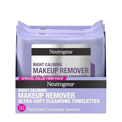 Night Calming Makeup Remover Face Wipes, Nighttime Cleansing Towelettes - Picture 1 of 6