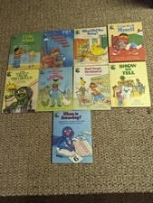 Lot of 9 Sesame Street Book Club Children's Books Hardcover Vintage 1980s