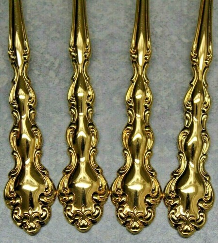 4 ONEIDA Community Golden Modern Baroque Gold Electroplate 6 3/4" Salad Forks - Picture 2 of 7