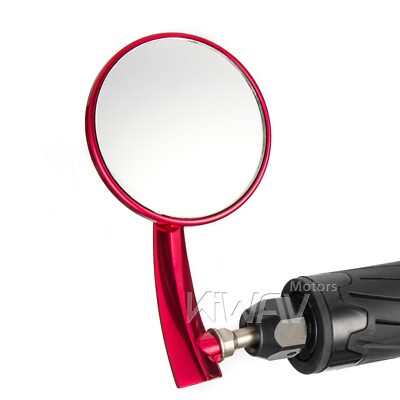 アクセサリー MASA VAWiK Left Side Bar End Mirror Red Round 6mm bolt-on for