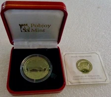 POBJOY MINT LEMON SHARK COIN - $5 British Virgin Islands Ltd Ed 5000 - With COA