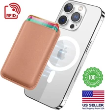 Leather MagSafe Card Holder Magnetic Wallet for iPhone 15 14 13 12 Pro Plus Max