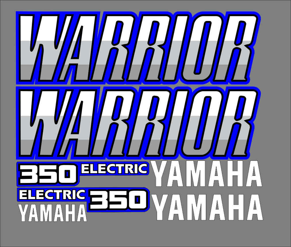Electric Start Decal Kit – Fits Yamaha Warrior 350 1987-2004 – Blue/Yellow/Red Graphics – Factory EFX