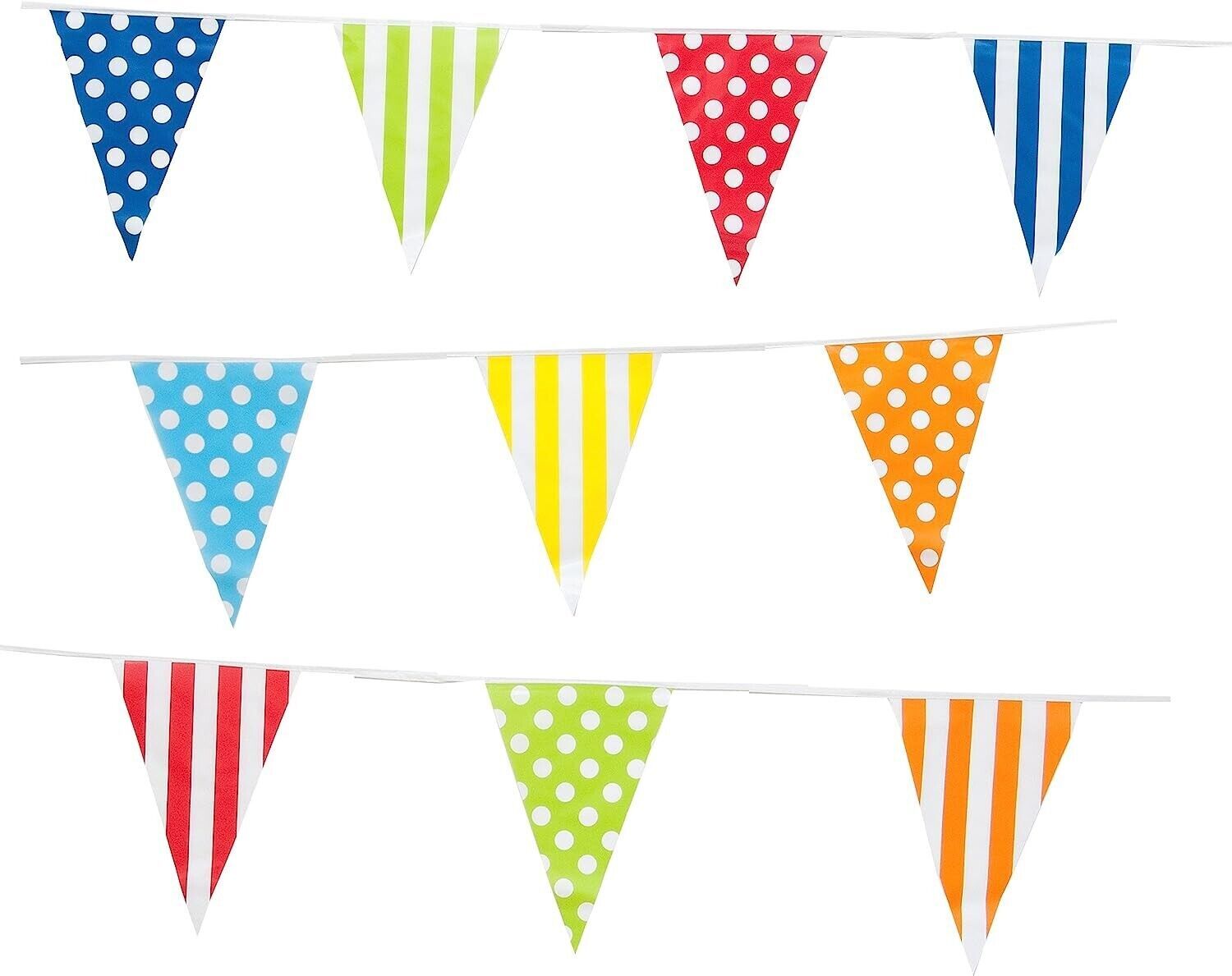 Multi Mix Bunting 10m with 20 Pennants-Indoor-Outdoor Party, Hanging Decorations