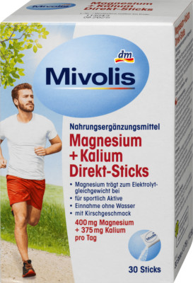 Mivolis Magnesium- und Kaliumpulver, Direkt - Kirschgeschmack, 112,5g