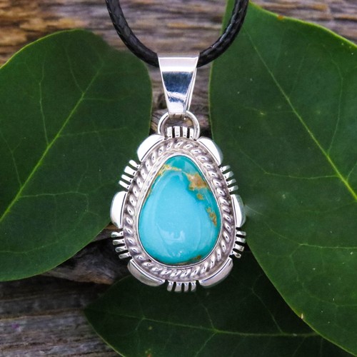 Indianer Navajo Sonora Gold Türkis Sterlingsilber Anhänger